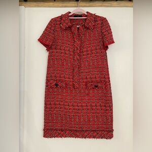 Carolina Herrera Wool Blend Tweed & Knit Dress Size 10 – Classic & Elegant
